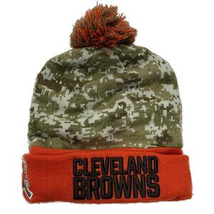 Cleveland Browns New Era NFL Pom Knit Beanie Camo Salute to Service Winter Hat